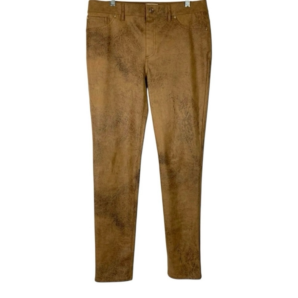 Chicos Brown Leather Pants - Picture 3 of 8